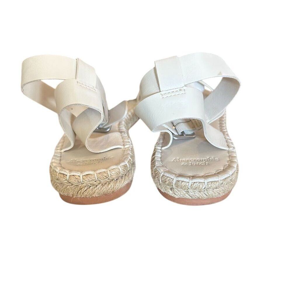 Abercrombie‎ & Fitch Women's Espadrille Sandals Beige Size 8/9 Summer Casual - Picture 8 of 12